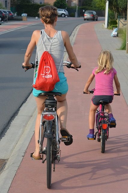 cyclists, people, backpack