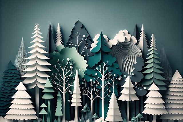 ai generated, forest, papercraft