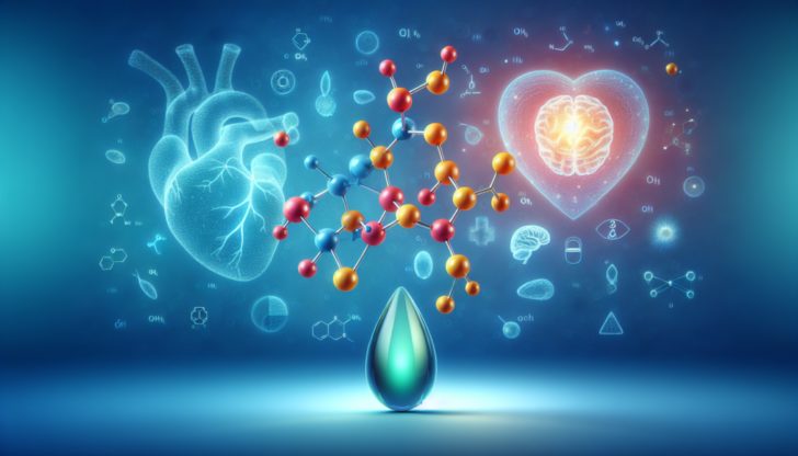 Illustration of omega-3 fatty acids molecular structure