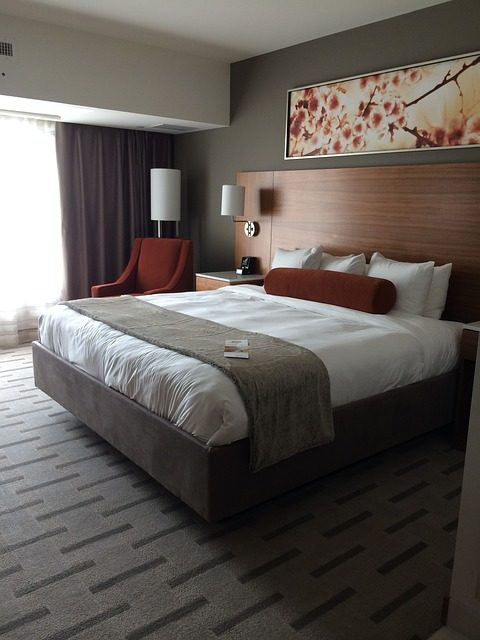 hotel, king bed, bedroom