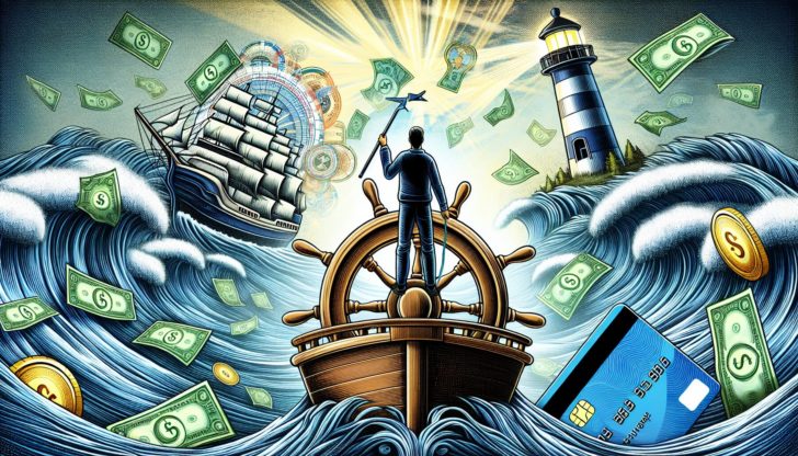 Illustration of navigating debt and credit management