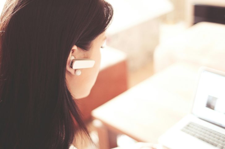 Photo by picjumbo.com: https://www.pexels.com/photo/woman-wearing-earpiece-using-white-laptop-computer-210647/