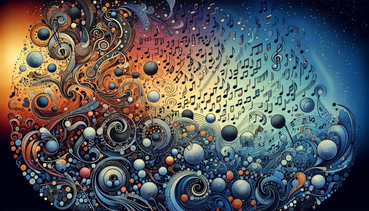 Illustration of musical notes and symbols