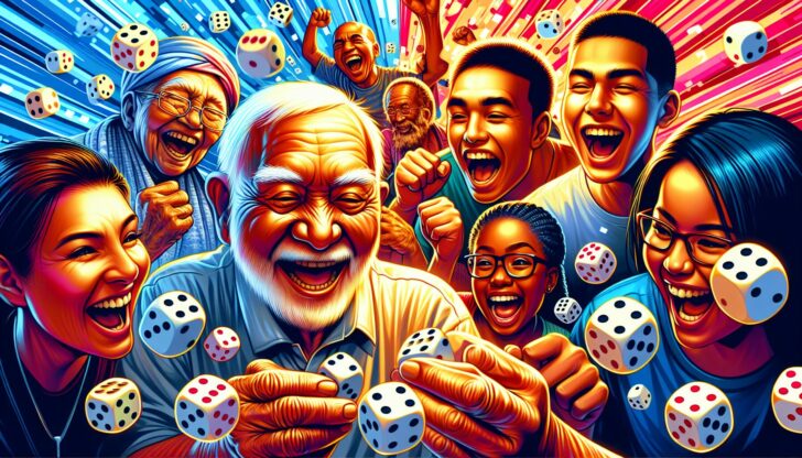 Illustration of various dice games